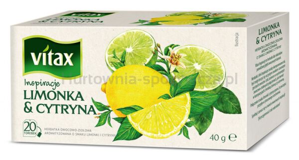 Herbata VITAX Inspirations, limonka z cytryną, 20 torebek