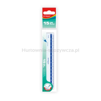 Linijka plastikowa KEYROAD, 15 cm, zawieszka, transparentna