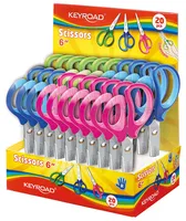 Nożyczki szkolne KEYROAD, 15cm, miękkie, pakowane na displayu, mix kolorów - 4