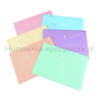 Teczka kopertowa, PP, C5, 185 x 238 x 0,18 mm, na zatrzask, display, mix pastel 