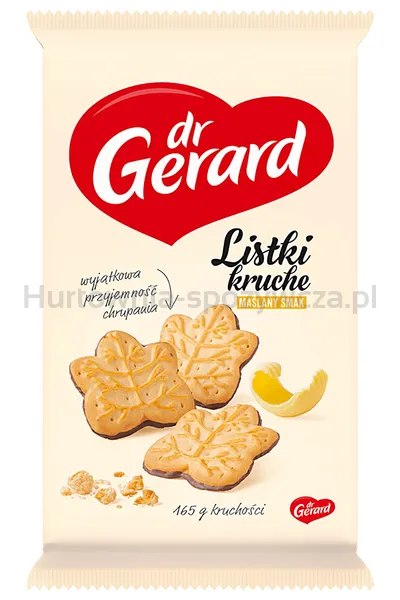 Dr Gerard Ciastka Listki Kruche, maślane z polewą kakaową, 165g