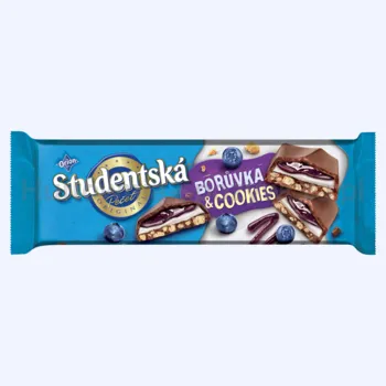 Orion Studentská Czekolada Mleczna Borówka &Amp; Ciasteczka 235 G