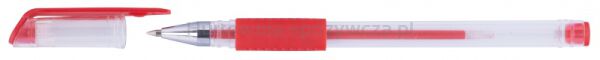 Office Products Długopis żelowy, gumowy uchwyt, 0,5mm, czerwony  - 2