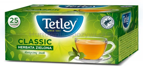 Tetley Herbata Classic, zielona, 25 torebek