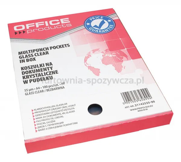 Office Products Koszulki Na Dokumenty Pp, A4, Krystal, 55Mikr., 100Szt., W Pudełku