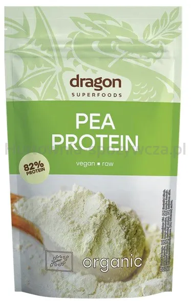 Białko z grochu, 82% białka bez dodatku cukru, bezglutenowe BIO 200 g