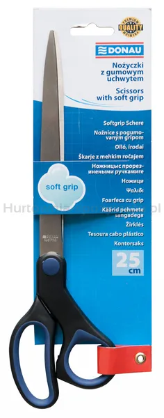 Donau Nożyczki Biurowe Soft Grip, 25Cm, Niebieskie 