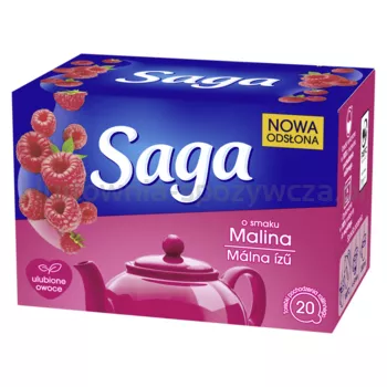 Saga Herbata o smaku malina 20 tb 34 g