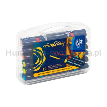 Markery Akrylowe Dwustronne Trókątne Astra Art&Amp;Hobby - 12 Szt. Walizka