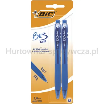 Bic Długopis BU3 Grip automatyczny niebieski blister 2 sztuki