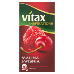 Vitax Inspiracje Herbata Malina& Wiśnia 20 Torebek