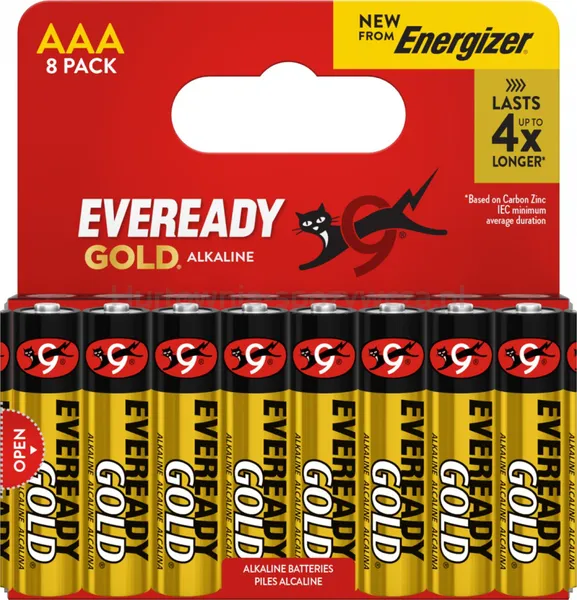Bateria EVEREADY GOLD from ENERGIZER, AAA, LR03, 1,5V, DHP8, 8 szt.