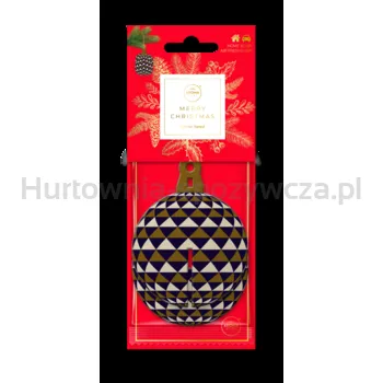 Aroma Home Odświeżacz Powietrza Do Samochodu Xmas Cellulose 3D Bauble Navy Blue &Amp Gold Zimowy Las