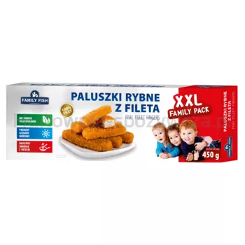 Paluszki rybne z fileta ryb białych panierowane 450g FAMILY FISH