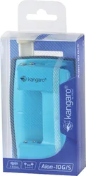 Kangaro Dziurkacz Aion-10G/S, dziurkuje do 10 kartek, metalowy, w pudełku PP, turkusowy