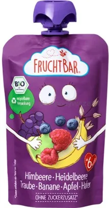 Mus malina, borówka, winogrono, banan, jabłko, owies BIO 100 g