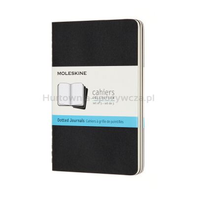 Moleskine Zestaw 3 Zeszytów Cahier Journals P (9x14cm) w kropki, 64 strony, czarny 
