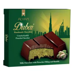 ALYAN Czekolada Mleczna Dubaj z Nadzieniem Pistacjowym i Kunafą 100g