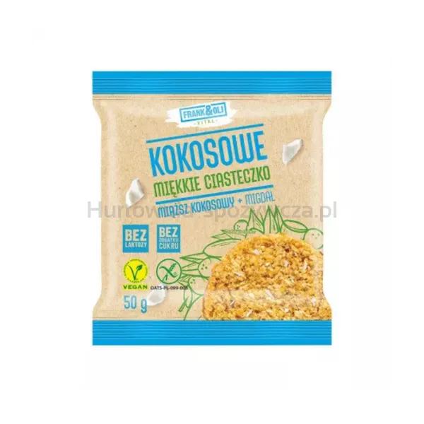 Frank & Oli Kokosowe miękkie ciasteczko miąższ kokosowy + migdał 50 g