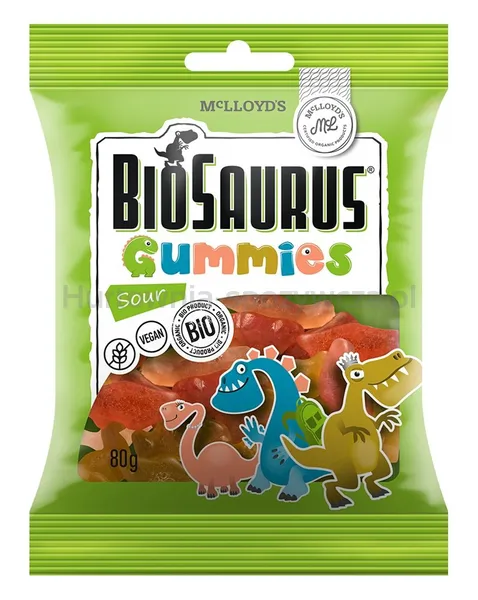 Żelki kwaśne BEZGL. BIO 80 g BioSaurus