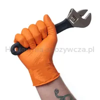 Rękawice nitrylowe bezpudrowe, MAXTER 7.0, 100 szt., rozmiar L, pomarańczowe - 3