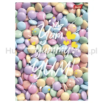 Unipap zeszyt okładka laminowana A5, 32k., krata mix dziewczęcy