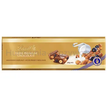 Lindt Swiss Premium Chocolate Milk Raisins Hazelnut 300G