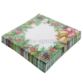 Tete A Tete Serwetki Glory Christmas Frame 3-Warstwowe 33X33Cm Składane 1/4 20Szt. W Paczce
