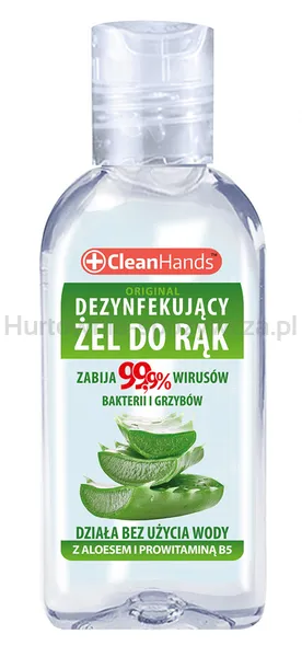 Antybakteryjny Żel Do Rąk Clean Hands, Z Aloesem I Prowitaminą B5, 50 Ml