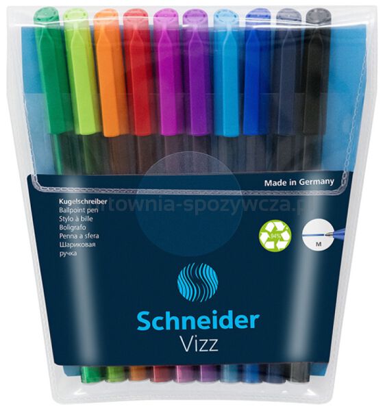 Długopis SCHNEIDER VIZZ, M, 10szt., pudełko z zawieszką, mix kolorów - 2