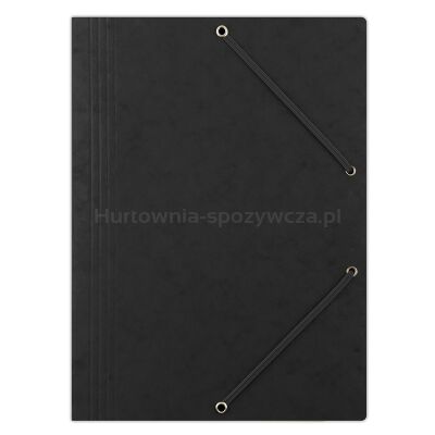 Donau Teczka z gumką preszpan, A4, 390gsm, 3-skrz., Czarna 