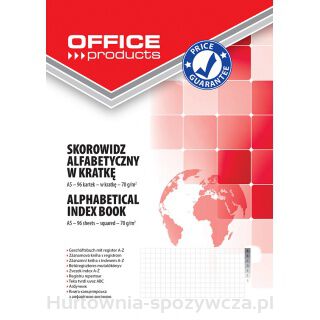 Skorowidz Office Products, A5, W Kratkę, Alfabetyczny, Twarda Okładka, 96 Kart., 70Gsm