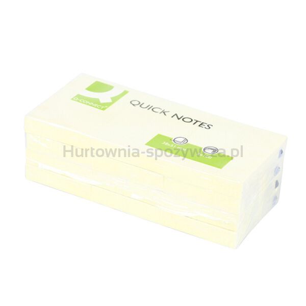 Bloczek samoprzylepny Q-CONNECT, 38x51mm, 3x100 kart., jasnożółty - 4