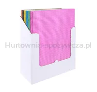 Donau Teczka z gumką karton, A4, 400gsm, 3-skrz., mix kolorów w kratę  - 2