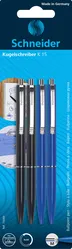 Schneider Długopisy automatyczne  K15,  2x czarny + 2x niebieski, blister 