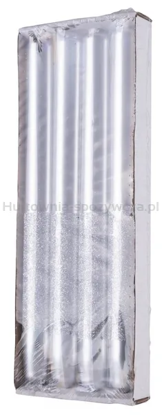 Świeca stołowa DONAU HOME Onyx, 22x250mm, 4 szt., srebrny