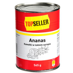 Topseller Ananas Kawałki W Lekkim Syropie 565G