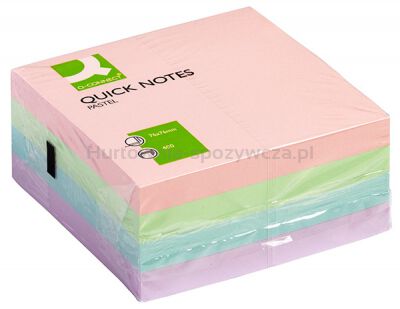 Q-Connect Kostka samoprzylepna 76x76mm, 1x400 kart., pastelowa 