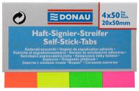 Donau Zakładki indeksujące papier, 20x50mm, 4x50 kart., mix kolorów 