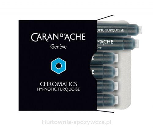 Naboje Caran D'Ache Chromatics Hypnotic Turquoise, 6Szt., Turkusowe