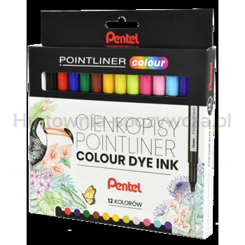 Cienkopisy Kolorowe Pentel Pointliner S40 12 Kolorów