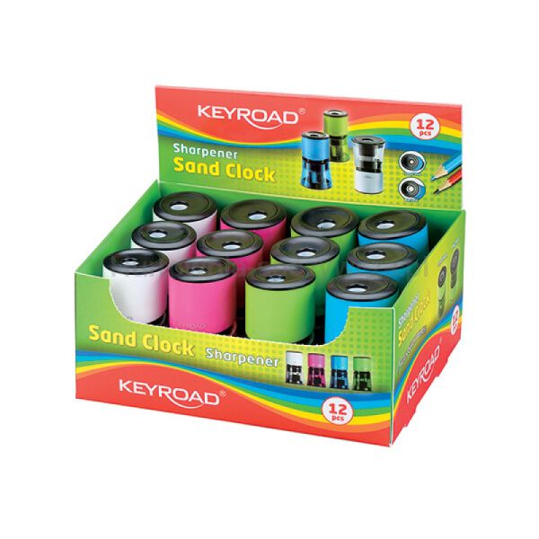 Temperówka KEYROAD Sand Clock, plastikowa, podwójna, z pojemnikiem, pakowane na displayu, mix kolorów - 2