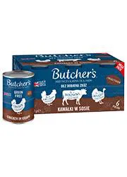 Butcher's Original Megapack Gravy, Karma dla psa, mix smaków z warzywami, Kawałki w Sosie, 6x400 g