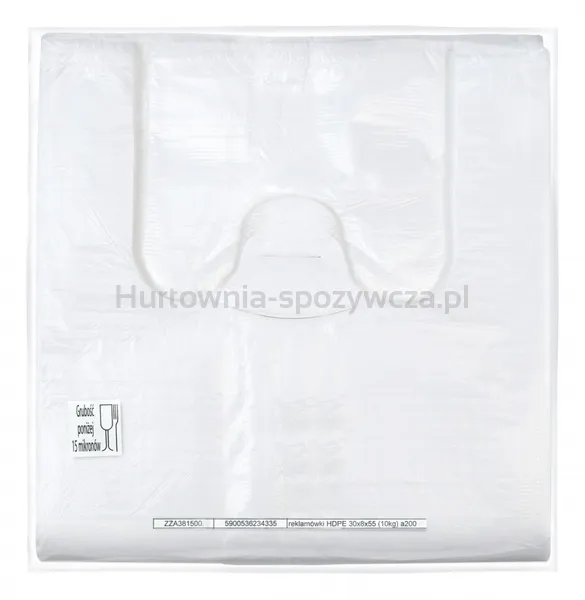 Reklamówka SARANTIS, HDPE, średnia, 30/8/55 cm, 11 mikr., 200 szt., biała