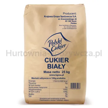 Cukier biały 25kg(2,00 netto za kg)OSTATNIE WORKI