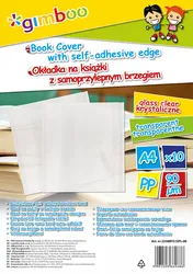 kładka na książki Gimboo z samoprzylepnym brzegiem 30,5x54cm 10 sztuk transparentna