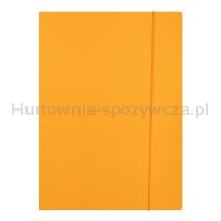 Teczka z gumką OFFICE PRODUCTS, Fluo soft touch, karton/lakier, A4, 320gsm, 3-skrz., mix kolorów - 4