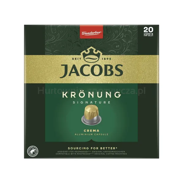 Jacobs Kawa Mielona Kronung Crema w kapsułkach 20 sztuk