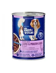 Optivital Puszka - Soczyste Kawałki Dla Dorosłych Psów Z Jagnięciną, Wątróbką I Marchewką Sosie 1250G