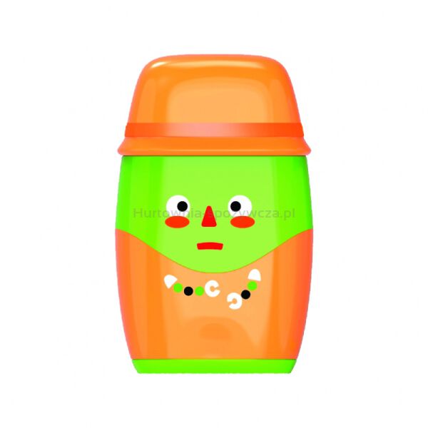 Temperówka plastikowa KEYROAD Hello, z gumką, podwójna, z pojemnikiem, blister, mix kolorów - 3